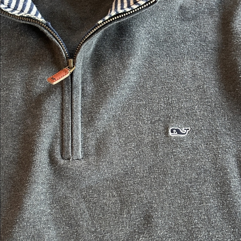 Vineyard Vines Men's Dark Gray Zip-Up Sweater - Picture 3 of 5